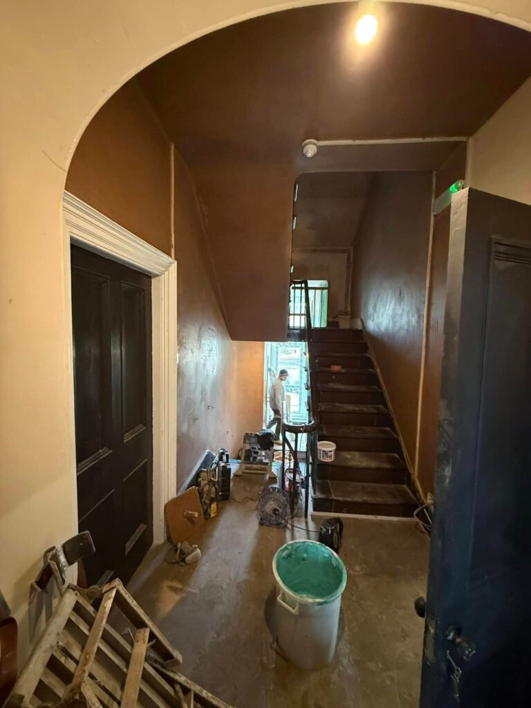 Llanelli deaf centre plastering