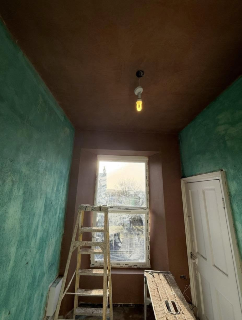 Llanelli deaf centre plastering