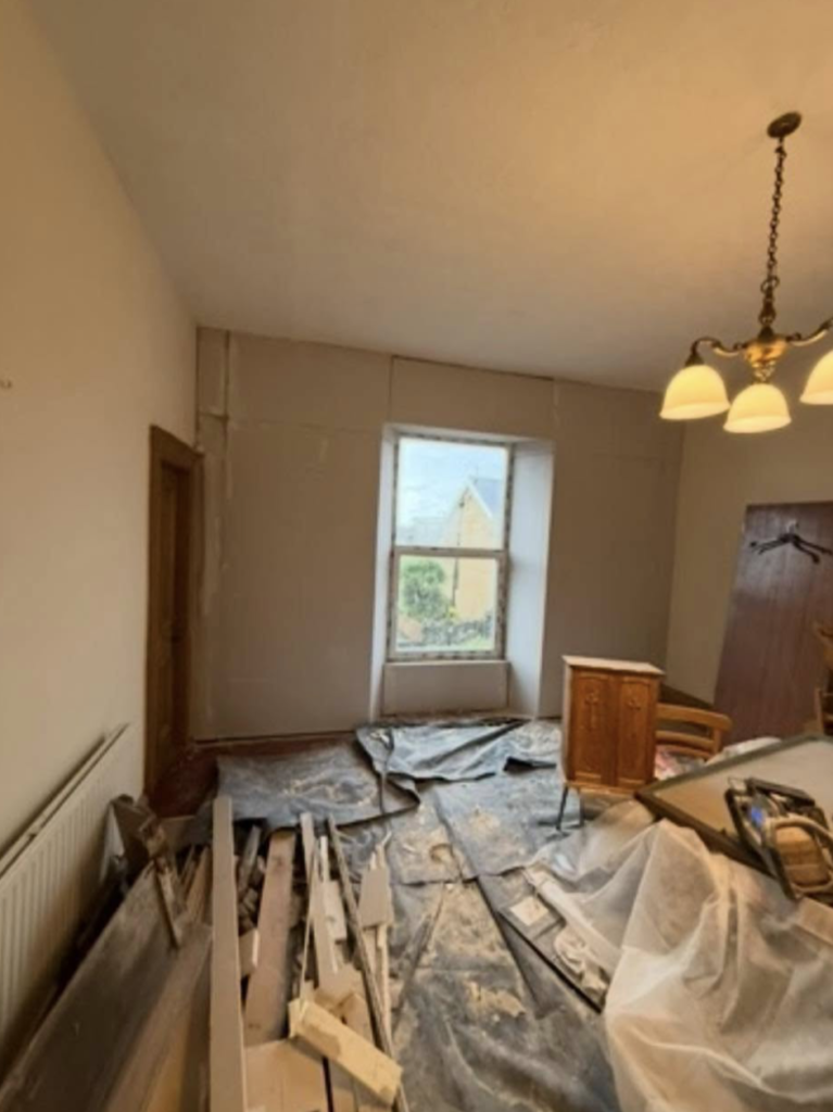 Llanelli deaf centre plastering