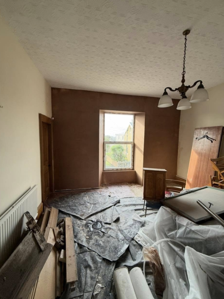 Llanelli deaf centre plastering