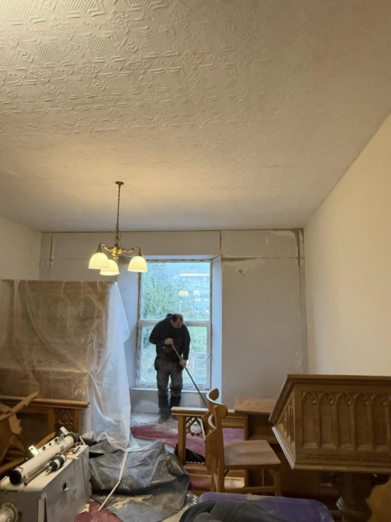 Llanelli deaf centre plastering