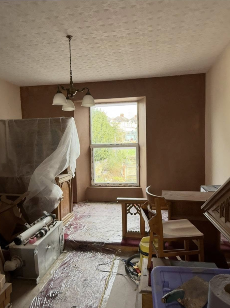 Llanelli deaf centre plastering