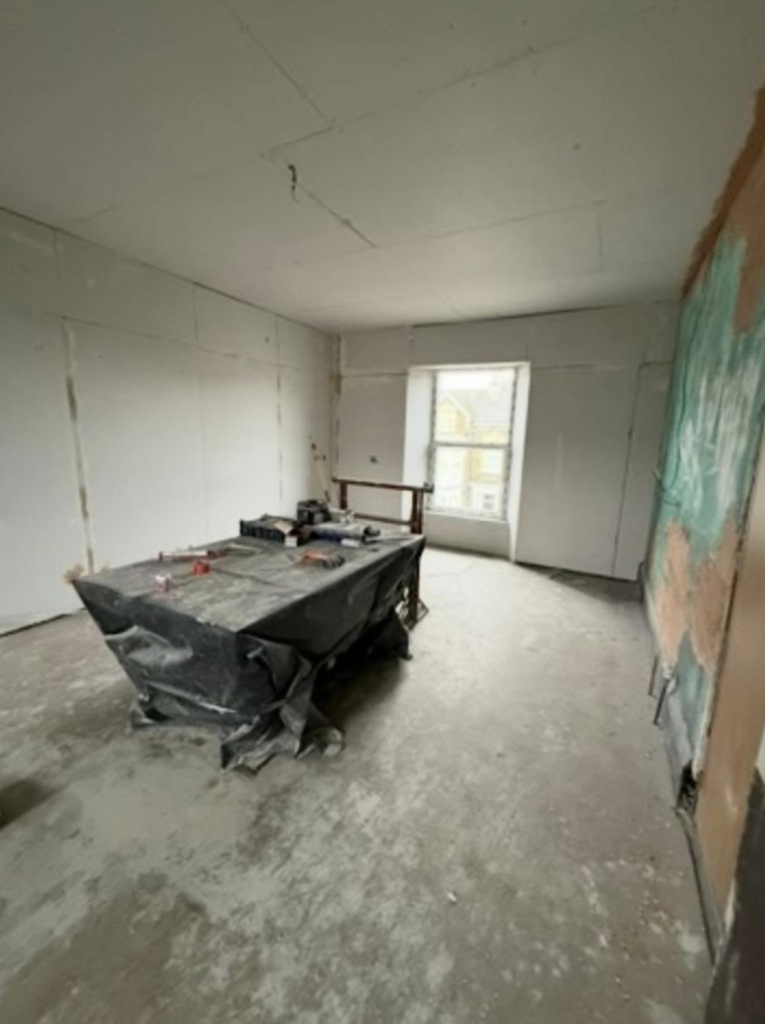 Llanelli deaf centre plastering