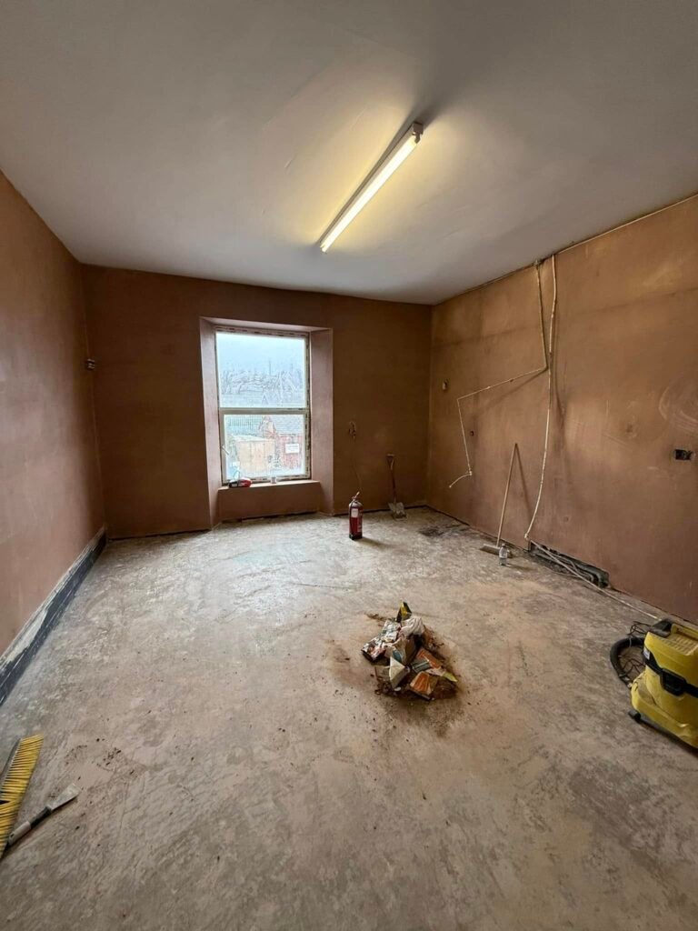 Llanelli deaf centre plastering