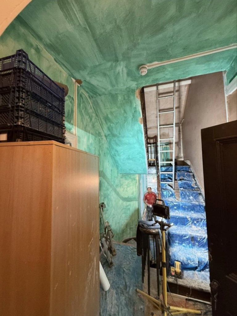 Llanelli deaf centre plastering