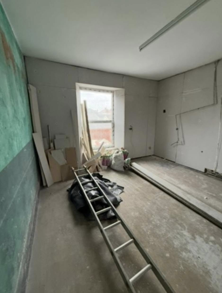 Llanelli deaf centre plastering